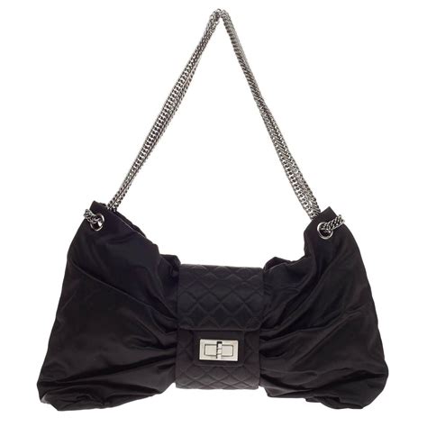 chanel large satin bow chain shoulder bag|Chanel shoulder bag ioffer.